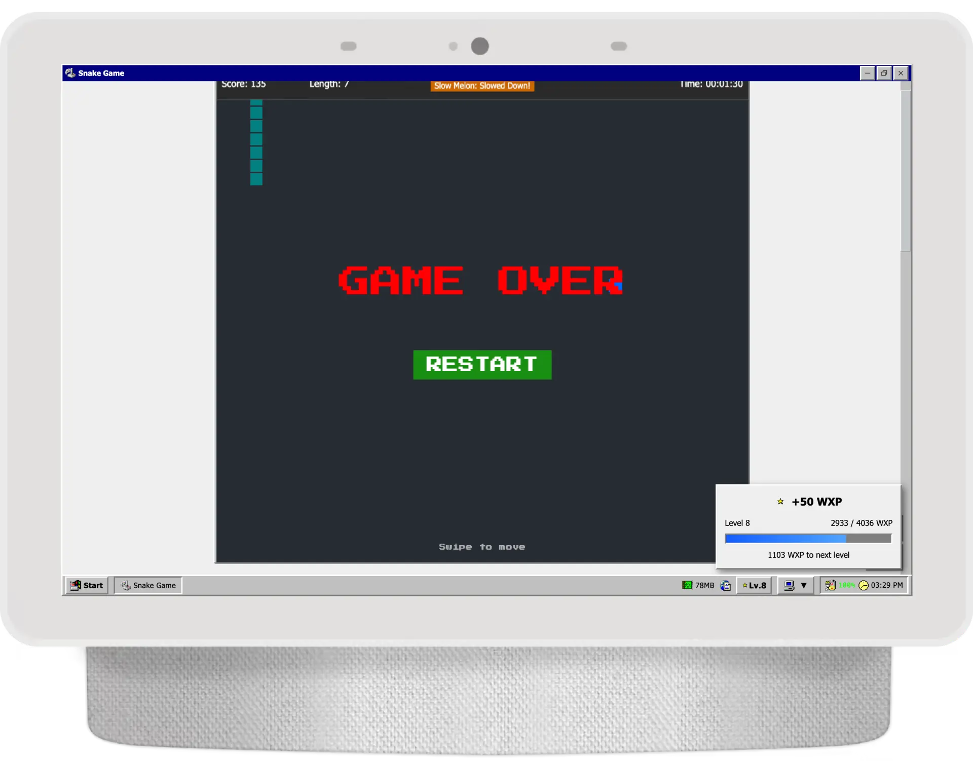 Snake gameplay screenshot 3