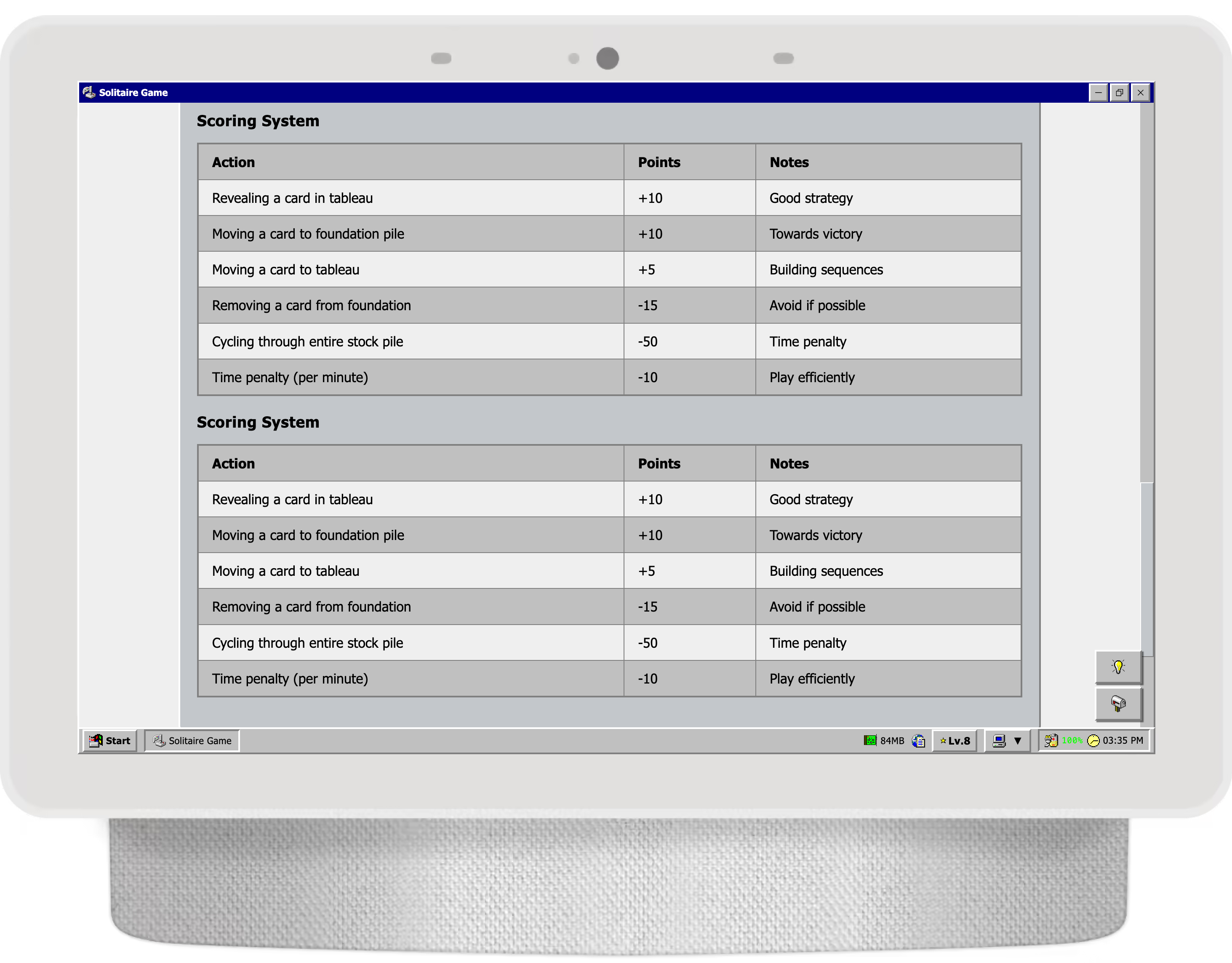 Solitaire gameplay screenshot 3