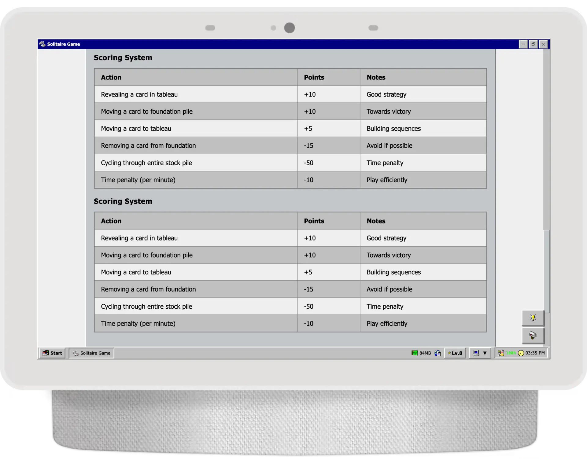 Solitaire gameplay screenshot 3
